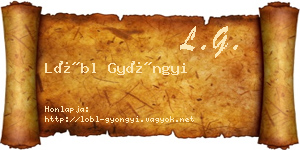 Lőbl Gyöngyi névjegykártya